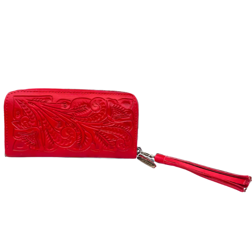 The Alex Wallet | Hand-Tooled Leather Zip Wallet – Kuriosa