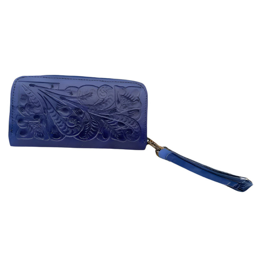 The Alex Wallet | Hand-Tooled Leather Zip Wallet – Kuriosa